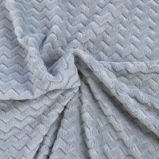 Плед евро, 200х220 см, велсофт жаккард, 100% полиэстер, Silvano, ZigZag, светло-серый, 200/009-ZZG/CL