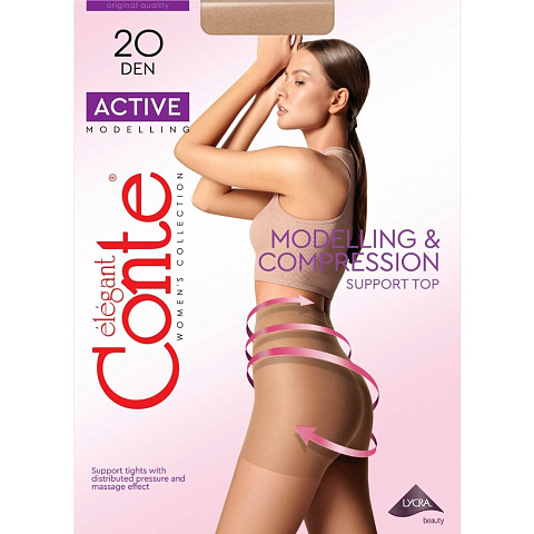 Колготки Conte, Active, 20 DEN, р. 5, natural/телесные, шортики утягивающие, 8С-63 СП