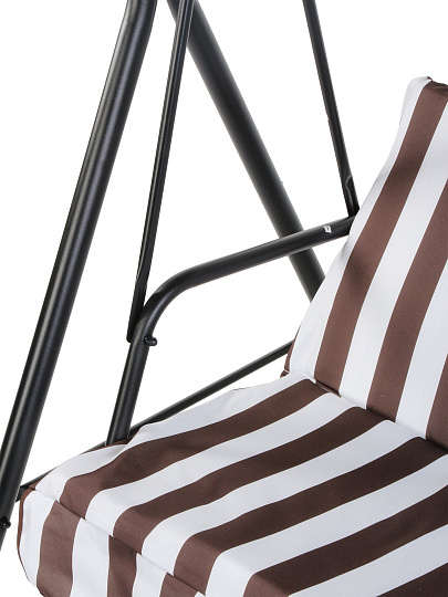 Качели садовые 3-местные, 170х110х153 см, 210 кг, металл, коричн.полоска, C060046