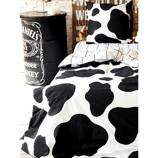 Постельное белье детское 1.5-спальное, простыня 150х214 см, 1 наволочка 70х70 см, пододеяльник 143х215 см, Crazy Getup, перкаль, Cow 711601