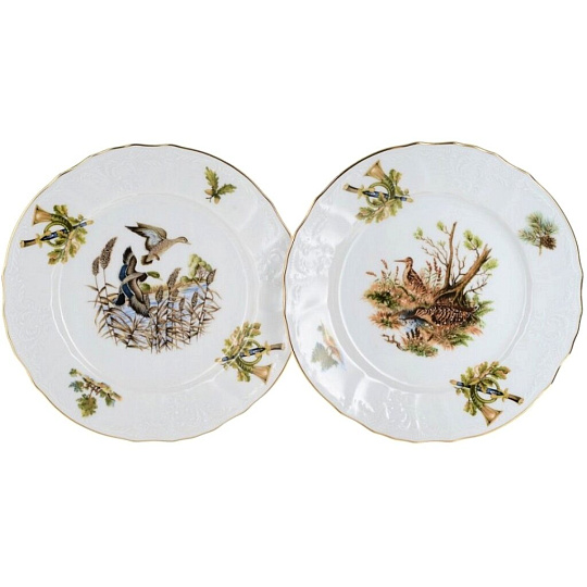 Тарелка десертная, фарфор, 19 см, круглая, Охотничьи сюжеты, Bernadotte, P1750099JQZU001011, в ассортименте
