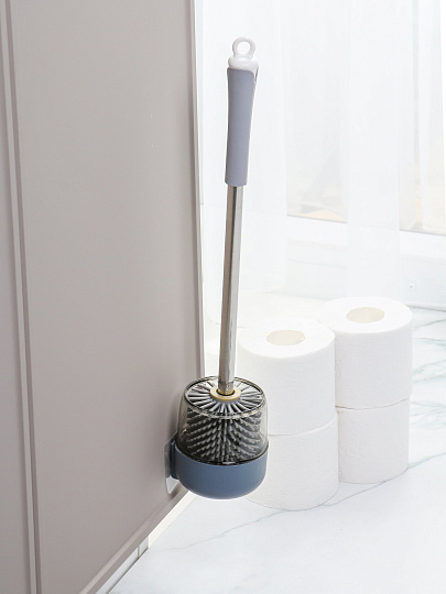 Ерш для туалета напольный, 8.5х8.5х45 см, в асс, пластик, прозрачный, Y4-11247