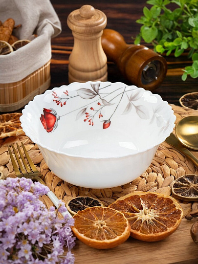 Салатник стеклокерамика, круглый, 24х6.5 см, 1500 мл, низкий, Вероника, Daniks, LHDW95/220303