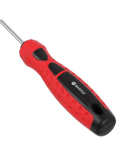 Отвертка плоская, Bartex, SL3, 3х75 мм, антискользящая двухкомпонентная, CrV сталь, Любитель