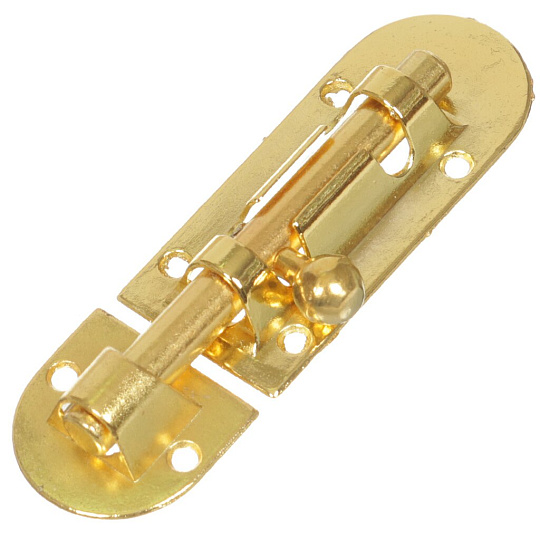 Шпингалет овальный, ригель круглый, Trodos, 90 мм, 01.03.01 L, 205054, золото