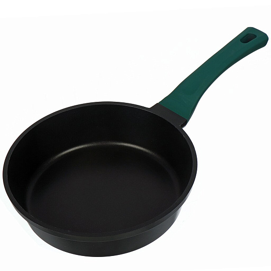 Сковорода литой алюминий, 24 см, антипригарное покрытие, Гурман, Emerald, черная, индукция, ГМ2401 EM