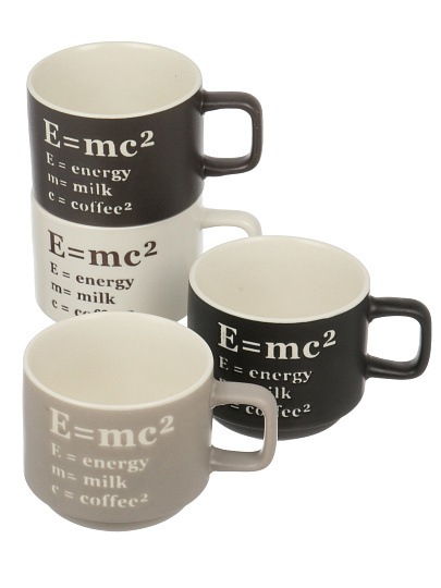 Кружка керамика, 4 шт, 250 мл, Формула энергии, металлическая подставка, R649/BRS741, металл
