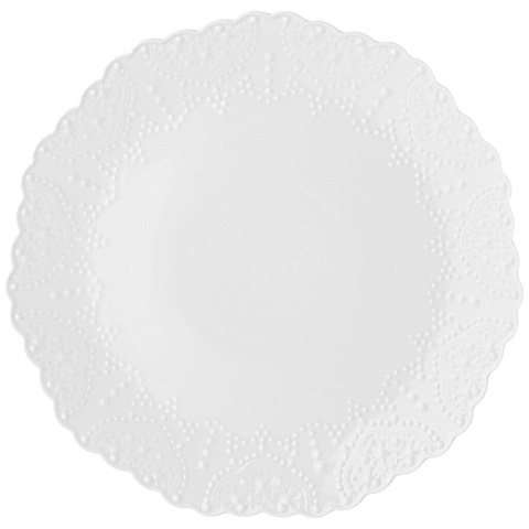 Тарелка обеденная, фарфор, 26 см, круглая, Ажур, Lefard, 189-339, белая