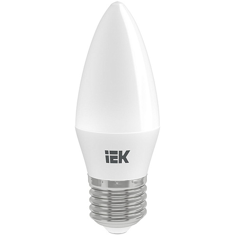 Лампа светодиодная E27, 9 Вт, 60 Вт, 230 В, свеча, 4000 К, свет нейтральный белый, IEK, C35, LED