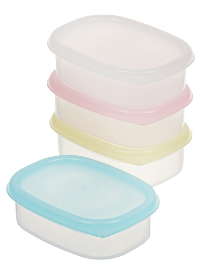 Контейнер пищевой набор пластик, 8.9х6.4х10.4 см, 4 шт, прямоугольный, Y4-11661