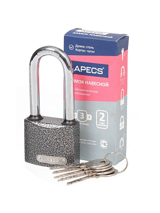 Замок навесной Apecs, PD-01-50-L, 18191, цилиндровый, 5 ключей