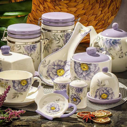 Чайник заварочный доломит, 0.95 л, Daniks, Флорина, сиреневый