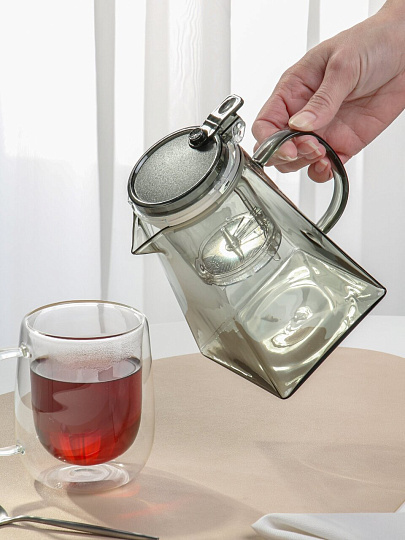 Чайник заварочный стекло, 0.95 л, с ситечком, B050093