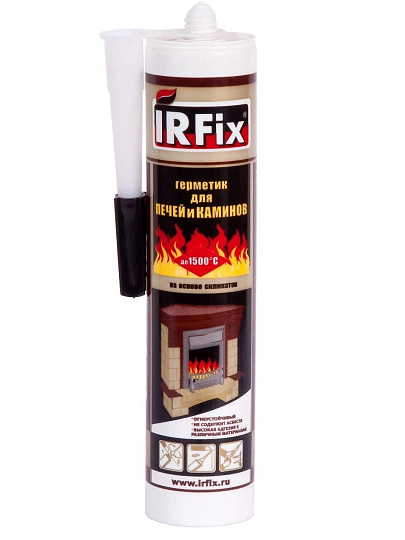 Герметик силикатный, для печей и каминов, Irfix, 20015, 310 мл, черный, термостойкий