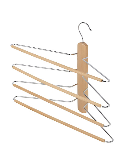 Вешалка-плечики для одежды, 40.5 см, дерево, 4 шт, бежевая, Рыжий кот, 311334