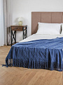 Плед 1.5-спальный, 130х180 см, вязаный, 100% полиэстер, Silvano, Теплые объятия, темно-синий, однотонный, A120040