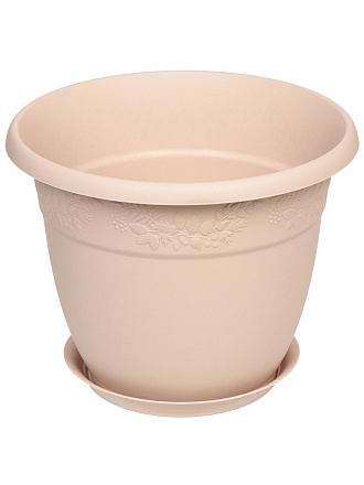 Горшок для цветов пластик, 10 л, 31х24.4 см, латте, Idea, Рябина, М 3058