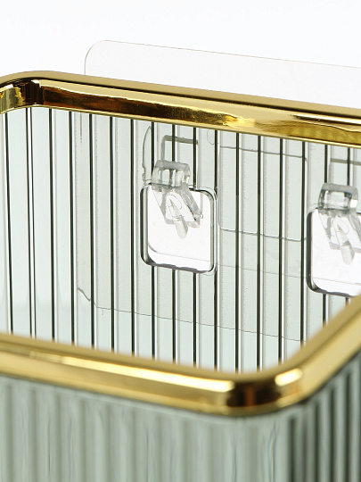 Органайзер для хранения, пластик, 1 секция, подвесной, 11.2х9.4х11.7 см, зеленый, Y4-11262