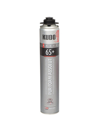 Пена монтажная KUDO, Proff 65+, профессиональная, 65 л, 1 л, летняя, KUPP10S65+
