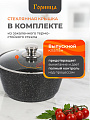 Кастрюля алюминий, антипригарное покрытие, 2 л, крышка стекло, Горница, Гранит Induction, Ик2233аг, индукция - фото 5