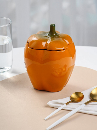 Горшок для жаркого керамика, 0.65 л, желтый, Борисовская керамика, Перец, ОБЧ00029083