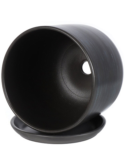 Горшок керамика, 5.6 л, 22х22.5 см, графит, Галактика №5, 008829