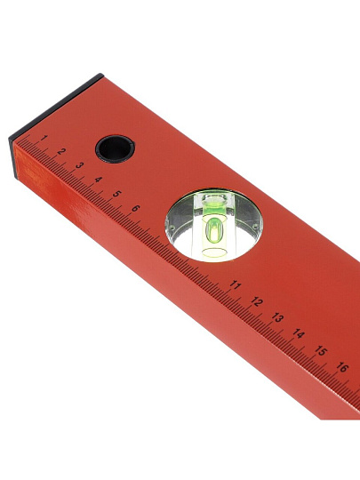 Уровень алюминий, 2000 мм, 3 глазка, линейка, красный, Bartex