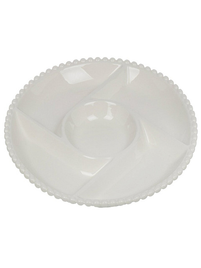 Менажница фарфор, 26.5х3 см, 5 секций, круглая, Lefard, Pearl, 761-096