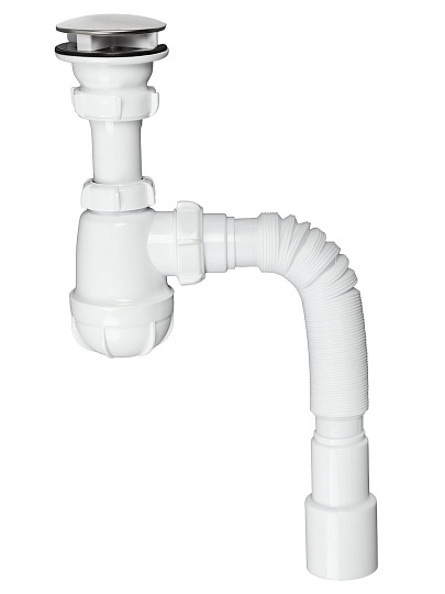 Сифон для умывальника, 1 1/2"х40, с гибкой трубой 40х40/50, Zegor, Z-PRO-3007