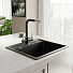 Мойка кухонная врезная, GranFest, Quadro, искусственный мрамор, 558х498 мм, + сифон, черная, GF-Q-561 - фото 2