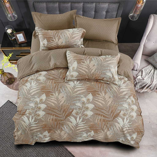 Постельное белье евро, простыня 220х240 см, 2 наволочки 70х70 см, пододеяльник 200х220 см, Cleo, сатин, коллекция Satin Lux, 30/649-SL