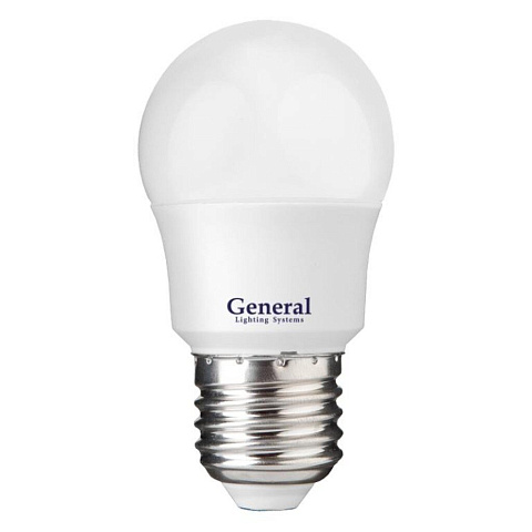 Лампа светодиодная E27, 15 Вт, 230 В, шар, 4500 К, свет нейтральный белый, General Lighting Systems, GLDEN-G45F