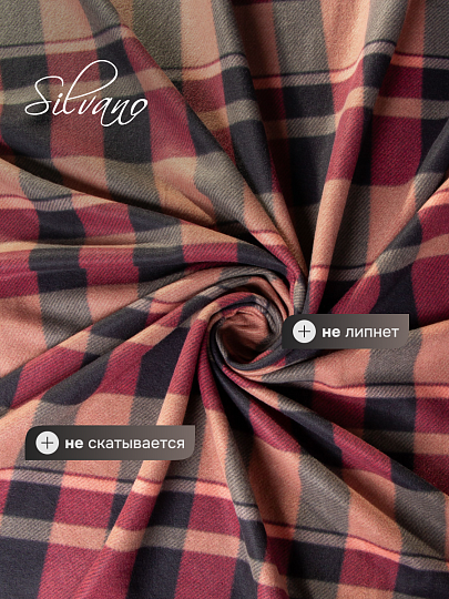 Плед 1.5-спальный, 130х170 см, флис, 100% полиэстер, Silvano, Клетка, кофейная дымка, AI-0104005
