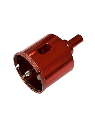 Коронка алмазная, по керамограниту и мрамору, Hardcore, диаметр 68 мм, цилиндрический хвостовик, с направляющим сверлом, 154068