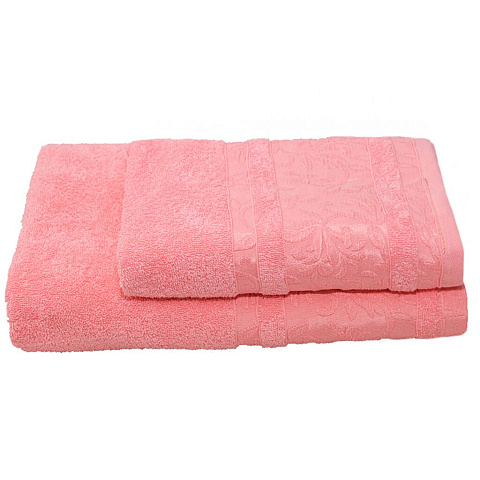 Полотенце банное, 70х140 см, 430 г/кв.м, Лейла 01-076 розовое Узбекистан