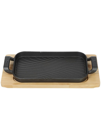 Сковорода чугун, 29х17х2.5 см, с подставкой, Y4-8881