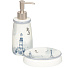 Набор для ванной 4 предмета, Маяк, керамика, стакан, подставка для зубных щеток, дозатор для мыла, мыльница, Y3-580 - фото 2