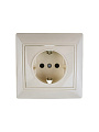 Розетка скрытой установки, 1 гнездо, с заземлением, 16 А, ABS пластик, IP20, слоновая кость, UNIVersal, Севиль, Б-С0028