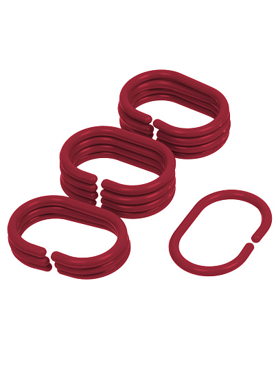 Штора для ванн 180х180 см, PEVA, Бордовый матовый, с кольцами, Y4-11178