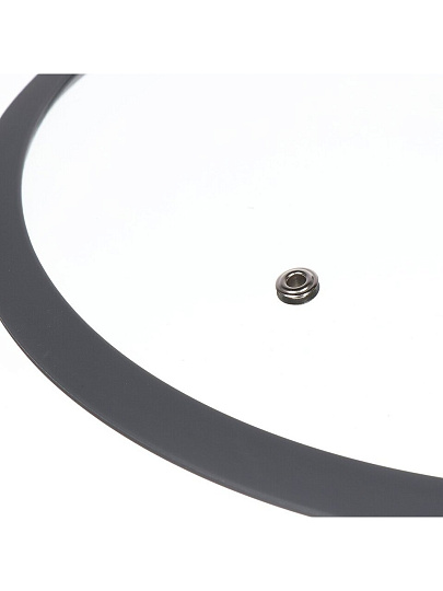 Крышка для посуды стекло, 28 см, Daniks, Мрамор, серая, с силиконовым ободом, HA380-2