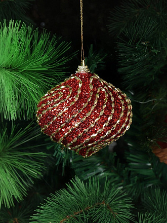 Елочный шар красный, 8 см, SYPMPB--112114