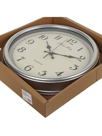 Часы настенные, кварцевые, 37 см, круглые, пластик, стекло, Y6-6088