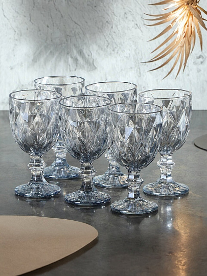 Бокал для вина, 250 мл, стекло, 6 шт, Графит