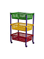 Полка для игрушек, пластик, 3 секции, 44х31х70 см, на колесах, в ассортименте, Полимербыт, С360
