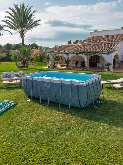 Бассейн каркасный Bestway, 412х201х122 см, Power Steel Rectangular, 56722BW, фильтр-насос, лестница, 8124 л