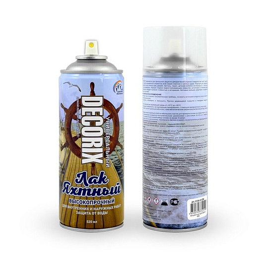 Лак аэрозольный, Decorix, яхтный, глянцевый, бесцветный, для внутренних и наружных работ, 0.52 л