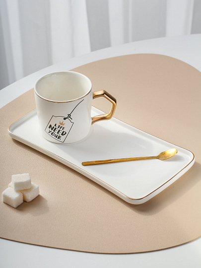 Чайная пара керамика, 3 предмета, на 1 персону, 300 мл, B010412, в ассортименте