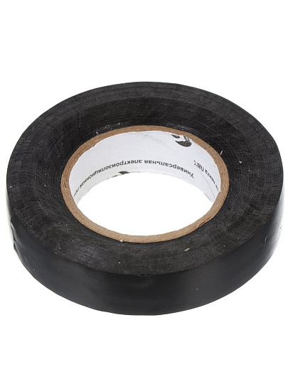 Изолента ПВХ, 15 мм, 150 мкм, черная, 20 м, индивидуальная упаковка, Bartex