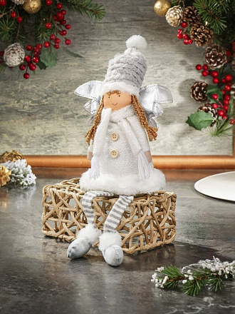 Фигурка декоративная Феечка, 19х10х25 см, белая, F010038