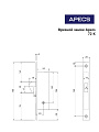 Замок врезной Apecs, 72-K-CR, 10967, без ручки, цилиндровый, хром - фото 2